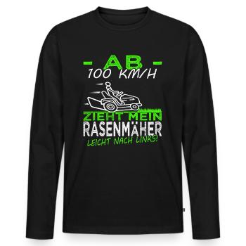 Rasen mähen - Rasenpflege- Gärtner - Platzwart - Männer Premium Bio Langarmshirt - Schwarz - Vorne - Nico (187cm)