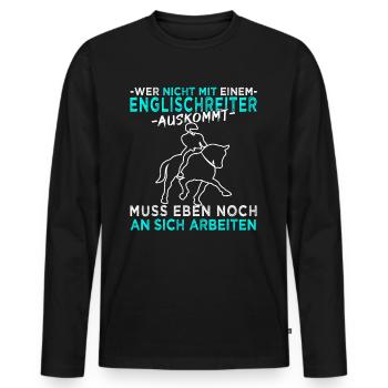 Dressurreiten, Dressurpferd, Dressur Pferdemädchen - Männer Premium Bio Langarmshirt - Schwarz - Vorne - Nico (187cm)