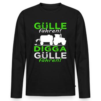 Gülle fahren Digga Gülle fahren - Landwirt Sprüche - Männer Premium Bio Langarmshirt - Schwarz - Vorne - Nico (187cm)
