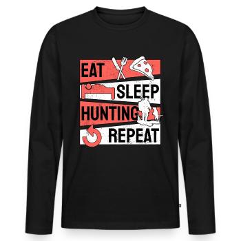 Hunter Hunting Hunting Game Hunting Eat Sleep Hunting - Men's Premium Organic Long Sleeve Shirt - black - Front - Nico (187cm)