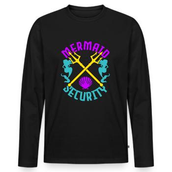 Mermaid Security Mermaid Mermaids - Men's Premium Organic Long Sleeve Shirt - black - Front - Nico (187cm)