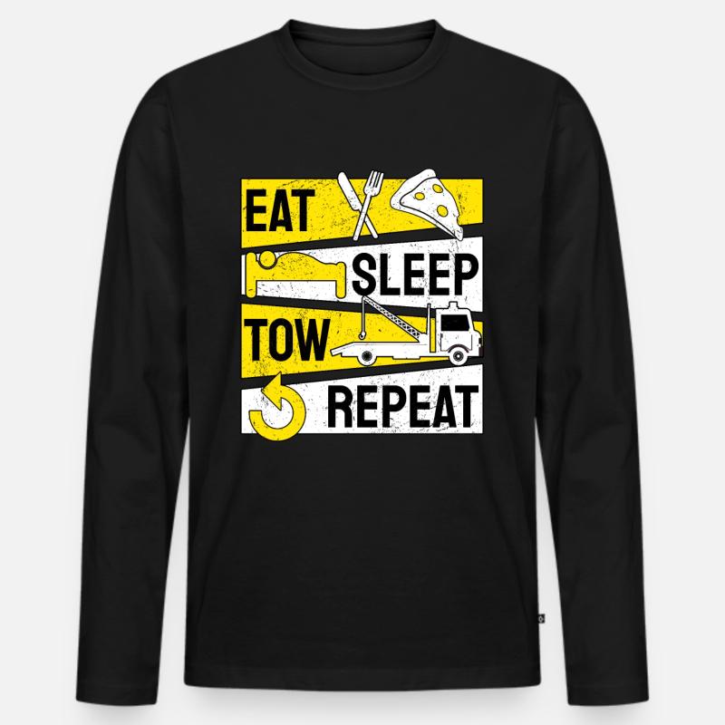 Abschlepper Abschleppdienst Abschleppwagenfahrer - Männer Premium Bio Langarmshirt - Schwarz