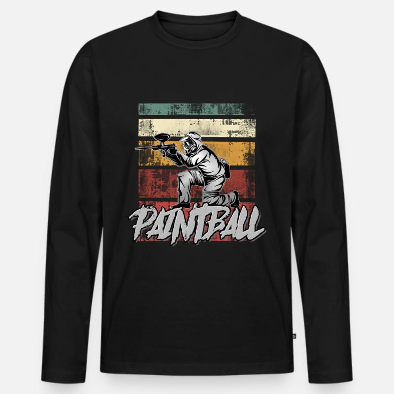 Paintball - Männer Premium Bio Langarmshirt - Schwarz