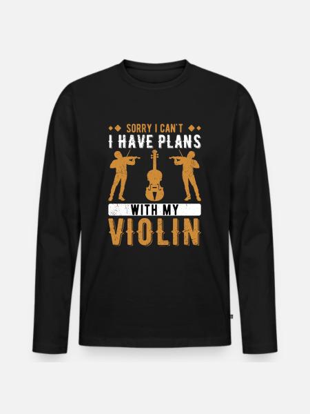 Geiger Geigenspieler Violine Violinist - Männer Premium Bio Langarmshirt - Schwarz