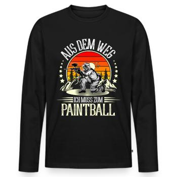 Paintball - Männer Premium Bio Langarmshirt - Schwarz - Vorne - Nico (187cm)