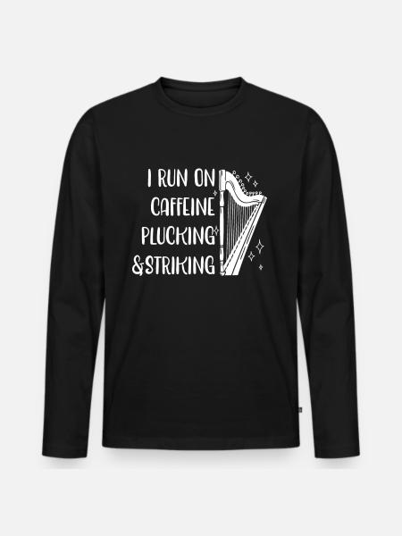 Harfenist Harfenistin Harfenspieler Harfe - Männer Premium Bio Langarmshirt - Schwarz