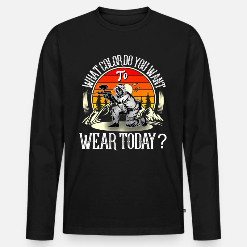Paintball - Männer Premium Bio Langarmshirt - Schwarz