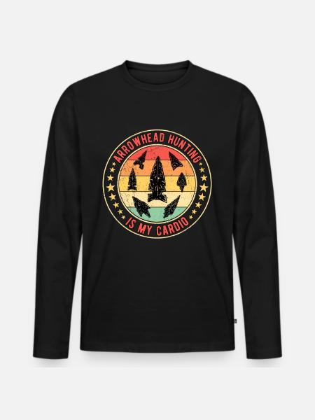 Arrowhead Hunter Pfeilspitzen Speerspitze - Männer Premium Bio Langarmshirt - Schwarz