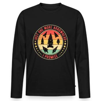 Chasseur de pointes de flèche - T-shirt manches longues Premium bio Homme - noir - Devant - Nico (187cm)