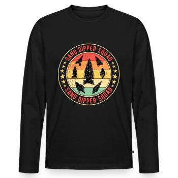 Arrowhead Hunter Sand Dipper Squad - Men's Premium Organic Long Sleeve Shirt - black - Front - Nico (187cm)