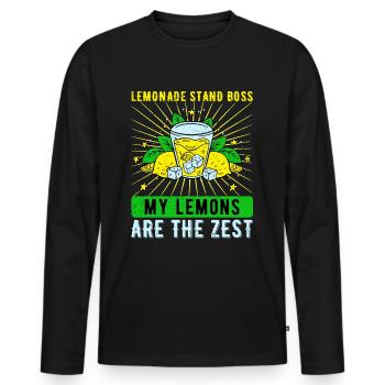 Vendeur de limonade stand de limonade - T-shirt manches longues Premium bio Homme - noir - Devant - Nico (187cm)