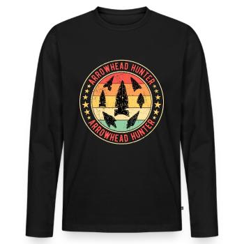 Arrowhead Hunter - Männer Premium Bio Langarmshirt - Schwarz - Vorne - Nico (187cm)