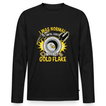 Chercheurs d’or Chercheurs d’or Chercheurs d’or Chercheurs d’or - T-shirt manches longues Premium bio Homme - noir - Devant - Nico (187cm)