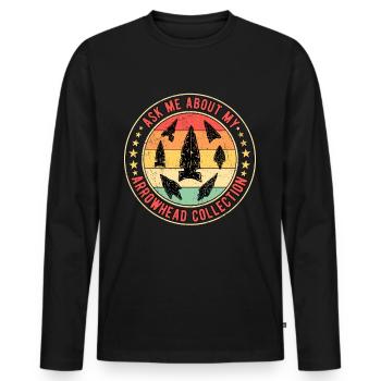 Pfeilspitzen Speerspitze Arrowhead Sammlung - Männer Premium Bio Langarmshirt - Schwarz - Vorne - Nico (187cm)