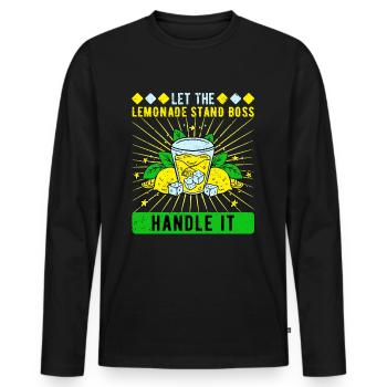 Stand de limonade Vendeur de limonade - T-shirt manches longues Premium bio Homme - noir - Devant - Nico (187cm)