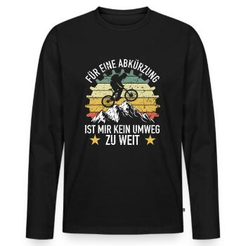 Fahrradfahrer Kein Umweg Zu Weit - Männer Premium Bio Langarmshirt - Schwarz - Vorne - Nico (187cm)