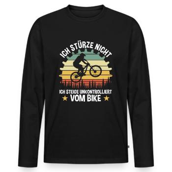 Radfahrer Stürzen Nicht - Männer Premium Bio Langarmshirt - Schwarz - Vorne - Nico (187cm)