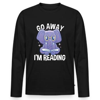 Bookworm I'm Reading - Men's Premium Organic Long Sleeve Shirt - black - Front - Nico (187cm)