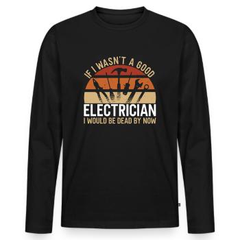 Good Electrician - Männer Premium Bio Langarmshirt - Schwarz - Vorne - Nico (187cm)