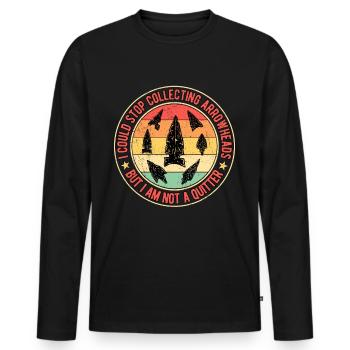 Pfeilspitzen Speerspitze Arrowhead Collection - Männer Premium Bio Langarmshirt - Schwarz - Vorne - Nico (187cm)