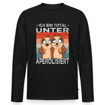 Bin total unteraperolisiert Faultiere - Cocktail - Männer Premium Bio Langarmshirt - Schwarz - Vorne - Nico (187cm)
