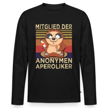Mitglied der Anonymen Aperoliker - Cocktail - Männer Premium Bio Langarmshirt - Schwarz - Vorne - Nico (187cm)