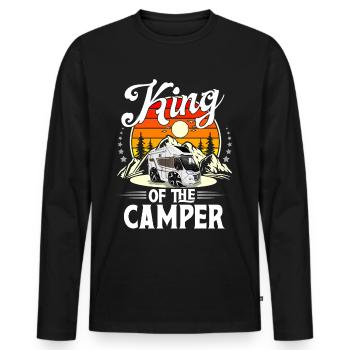 Camping Camper Campen - Männer Premium Bio Langarmshirt - Schwarz - Vorne - Nico (187cm)