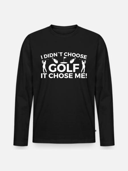 Golf Spieler Spruch Geschenkidee - Männer Premium Bio Langarmshirt - Schwarz