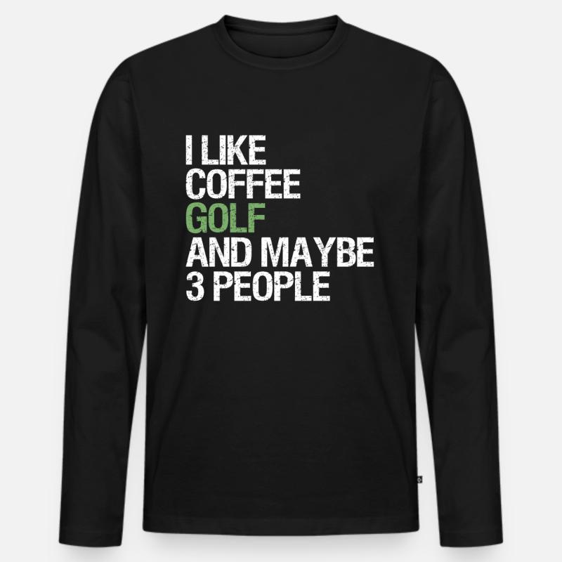 Golf Spieler Spruch Geschenkidee - Männer Premium Bio Langarmshirt - Schwarz