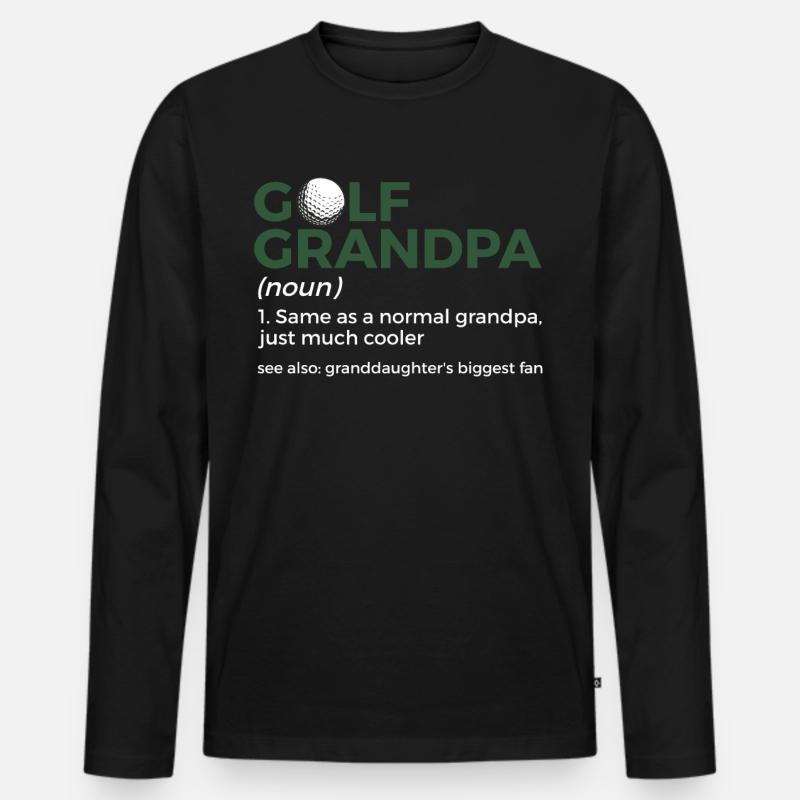 Golf Spieler Spruch Geschenkidee - Männer Premium Bio Langarmshirt - Schwarz
