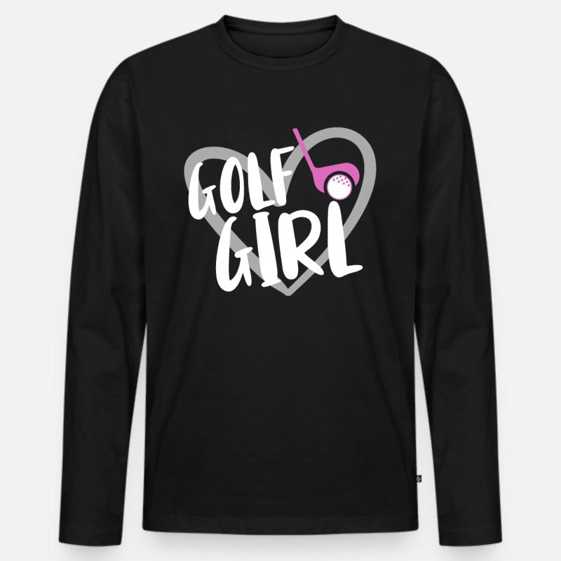 Golf Spieler Spruch Geschenkidee - Männer Premium Bio Langarmshirt - Schwarz