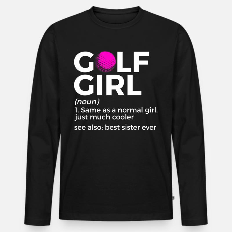 Golf Spieler Spruch Geschenkidee - Männer Premium Bio Langarmshirt - Schwarz