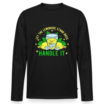 Vendeur de limonade stand de limonade - T-shirt manches longues Premium bio Homme - noir - Devant - Nico (187cm)