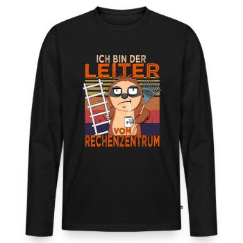 Leiter vom Rechenzentrum - Hobbygärtner - Männer Premium Bio Langarmshirt - Schwarz - Vorne - Nico (187cm)