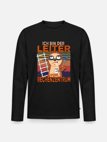 Leiter vom Rechenzentrum - Hobbygärtner - Männer Premium Bio Langarmshirt - Schwarz