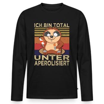 Bin total unteraperolisiert Faultier - Cocktail - Männer Premium Bio Langarmshirt - Schwarz - Vorne - Nico (187cm)
