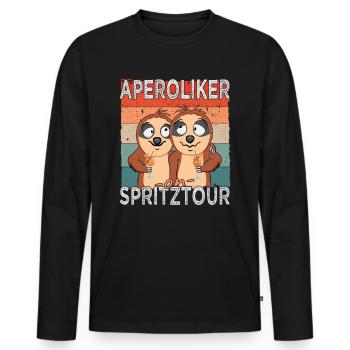 Aperoliker on Spritztour Faultiere - Cocktail - Männer Premium Bio Langarmshirt - Schwarz - Vorne - Nico (187cm)