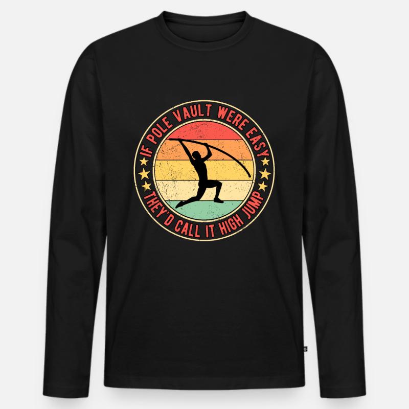 Stabspringer Stabhochspringer - Männer Premium Bio Langarmshirt - Schwarz