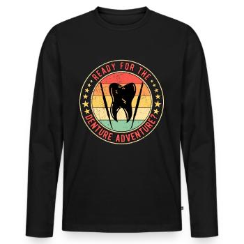 Prothésiste dentaire Prosthodontiste dentaire - T-shirt manches longues Premium bio Homme - noir - Devant - Nico (187cm)