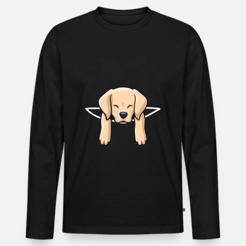 Labrador Hunde - Männer Premium Bio Langarmshirt - Schwarz