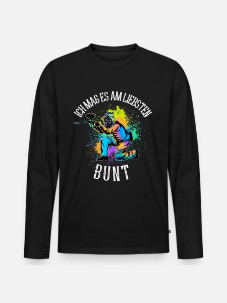 Paintball - Männer Premium Bio Langarmshirt - Schwarz