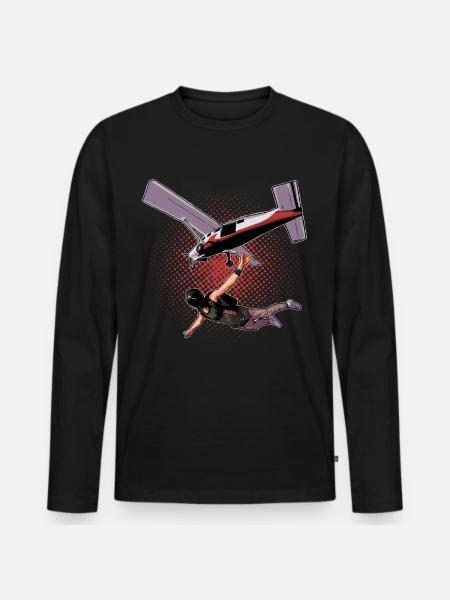 Skydiving Parachutists Parachute - Men's Premium Organic Long Sleeve Shirt - black