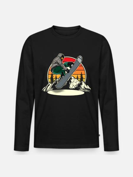 Snowboard Snowboarding Snowboarder - Men's Premium Organic Long Sleeve Shirt - black