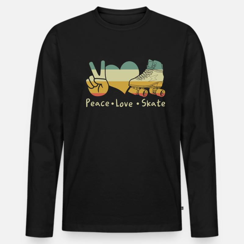 Inline Skater - Männer Premium Bio Langarmshirt - Schwarz