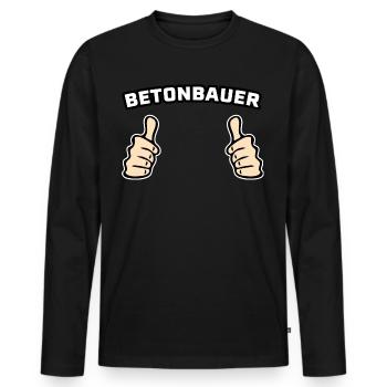 Betonbauer Beruf Geschenkidee - Männer Premium Bio Langarmshirt - Schwarz - Vorne - Nico (187cm)