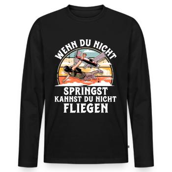 Fallschirmspringer Fallschirmspringen Fallschirm - Männer Premium Bio Langarmshirt - Schwarz - Vorne - Nico (187cm)