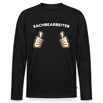 Sachbearbeiter Büro Geschenkidee - Männer Premium Bio Langarmshirt - Schwarz - Vorne - Nico (187cm)