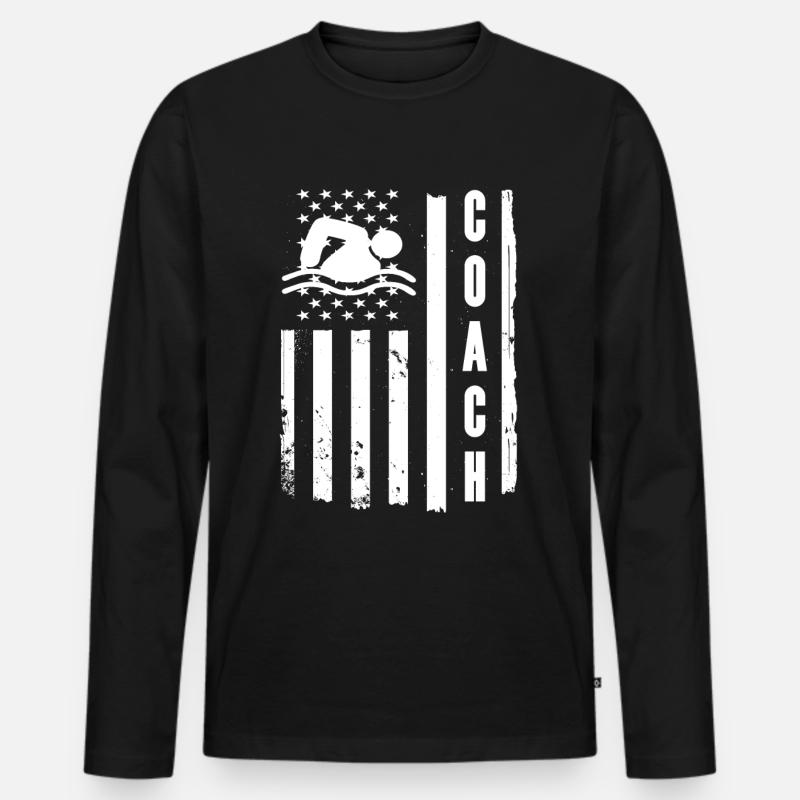 Schwimmer Schwimmen Spruch - Männer Premium Bio Langarmshirt - Schwarz