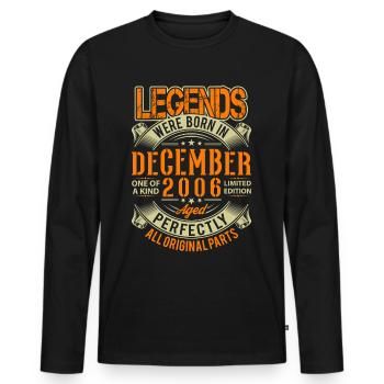 2006 December Birthday Legend - Men's Premium Organic Long Sleeve Shirt - black - Front - Nico (187cm)