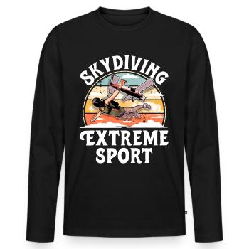 Skydiving Parachuting Parachute - Men's Premium Organic Long Sleeve Shirt - black - Front - Nico (187cm)